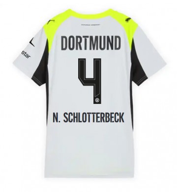 Borussia Dortmund Nico Schlotterbeck #4 Replica Away Stadium Shirt for Women 2025-26 Short Sleeve
